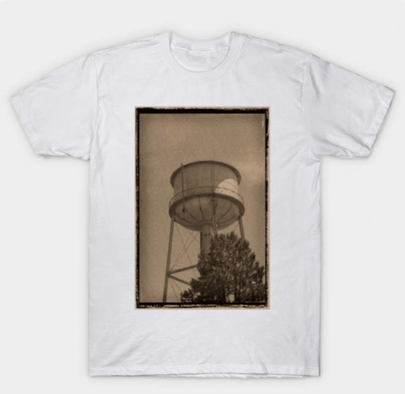 Old water tower on a tshirt